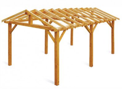 Une charpente bois de carport à prix réduit. Discount !